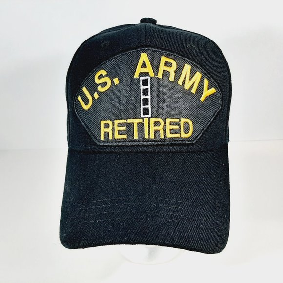 U.S. ARMY CW4 Retired Mens Baseball Cap Hat Black - Picture 1 of 4